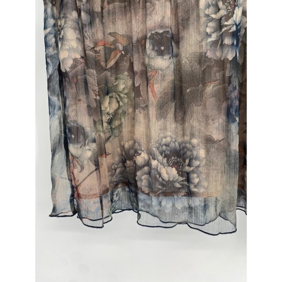 Whimsigoth Sheer moody Floral Print witchy dark cottage fairy Top boho Small - Picture 7 of 11